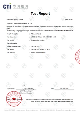 Single Vertical Burning Test Single Vertical Burning Test