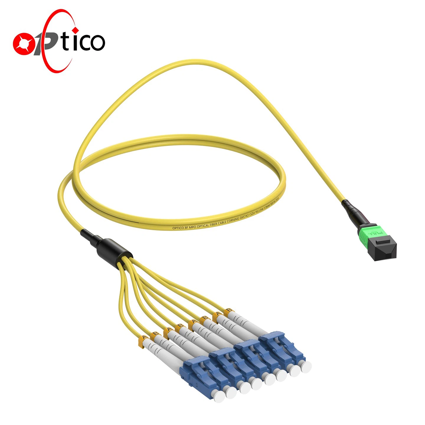 8f MPO ke 4LC Duplex Breakout Cable OS2